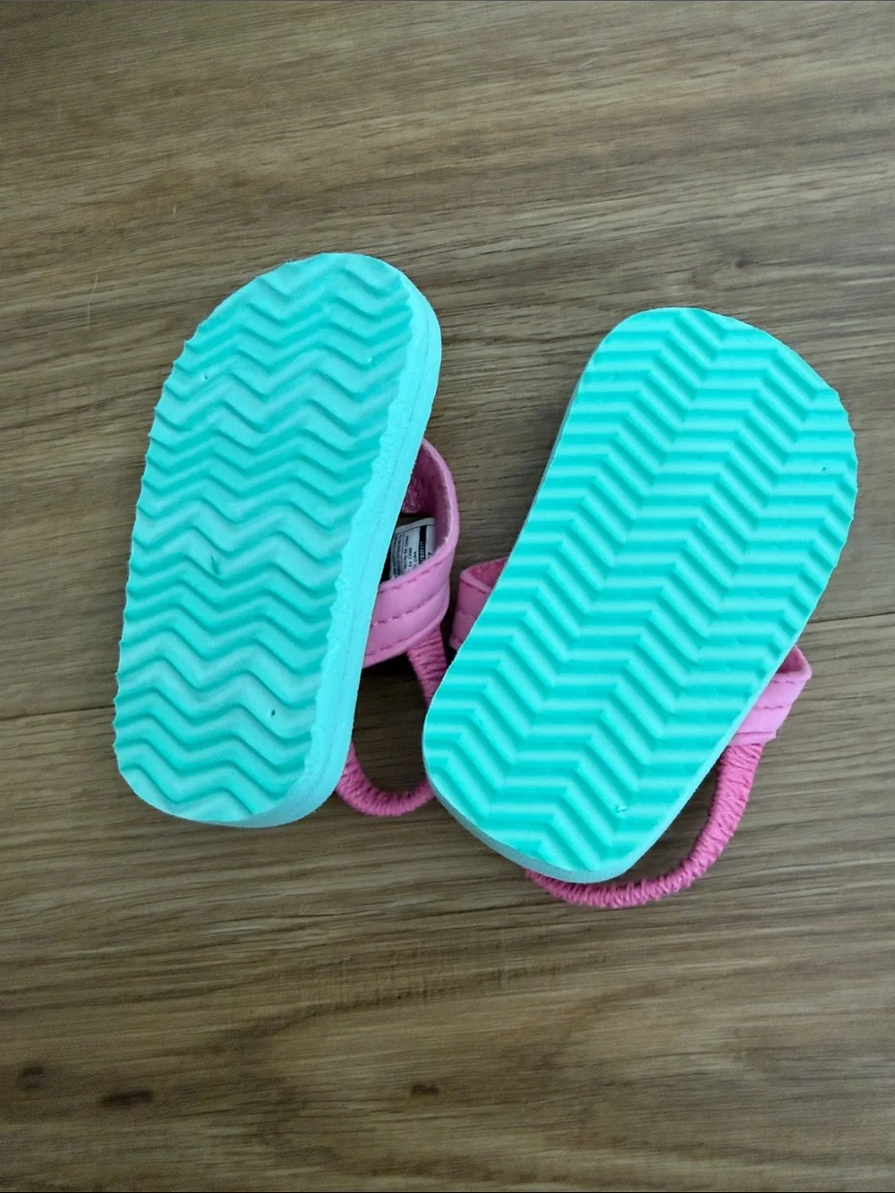Carter's Pink Strap Toddler Flip Flops with Mint Unicorn Print